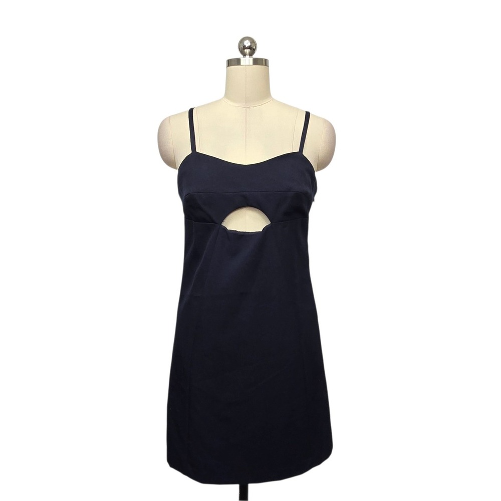 Mare Mare Anthro Navy Blue Cutout Mini Dress XS Sweetheart Neck Spaghetti Strap